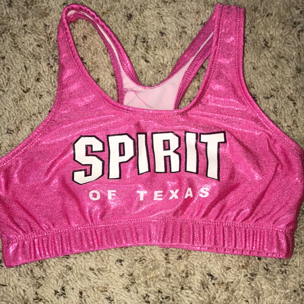 SOT CHEER PINK SPARKLY SPORTS BRA